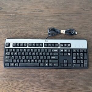 HP KU-0316 104-Key Wired USB Standard Desktop Keyboard 434821 001 002 007 Silver